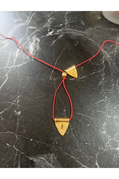 Jovela Kirmizi ip altin kaplama kolye