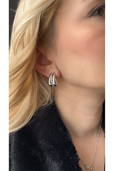 XUPING JEWELRY Silver ortası Zirkon taşlı su damlası küpe