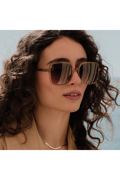 Isabel Bernard La Villette Rene Transparent Beige Quadratisch Sonnenbrille Ib400000-02-14