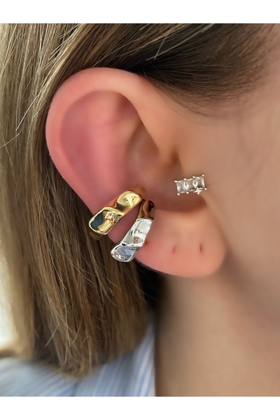 Pinery Jewels Burgu Halka Altın Kaplama Kadın Kıkırdak Küpe