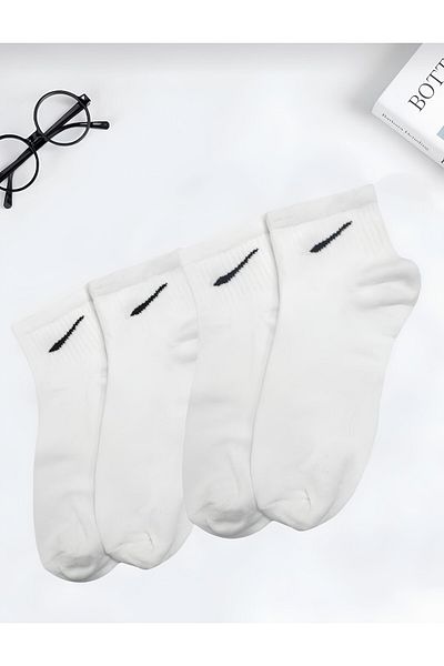 mcy butik 12 Pairs Unisex High Quality White Ankle Socks