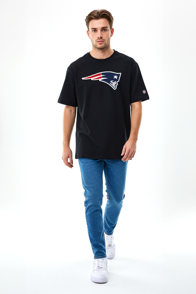 BA Sportswear تي شيرت نيو إنجلاند باتريوتس أسود كبير الحجم NFL