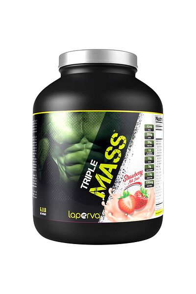 Laperva Triple Mass Gainer, Strawberry Milkshake, 6 LB