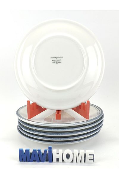 Kütahya Porselen Corendon Series - 20 cm Thick Porcelain Dessert Plate, Set of 6