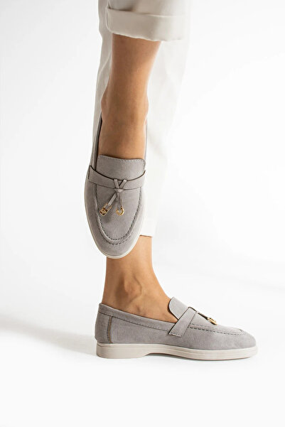 Bayramoğlu Жіночі зручні легкі м'які замшеві мокасини Puskullu Loafer Babet взуття