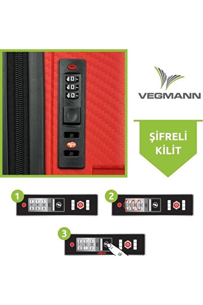 Bambus Home Vegmann Polipropilen (Pp) Atlas Su Yeşili 3lü Valiz Seti Kırılmaz Garantili