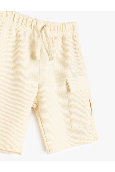 Koton Beli Lastikli Kapaklı Cep Detaylı Ribanalı Basic Şort