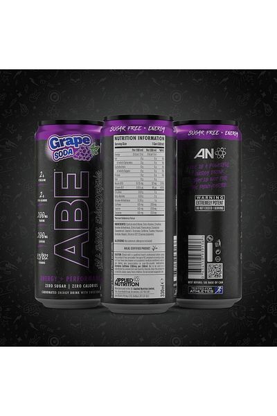 applied nutrition ABE Ultimate Pre Workout Drink, American grape, Box of 12 Pieces