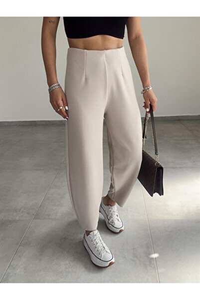 Paw Garage Παντελόνι μπαλόνι χωρίς ζώνη, 4 εποχές, ύφασμα κρεπ, πλήρες ελαστικό ύφασμα