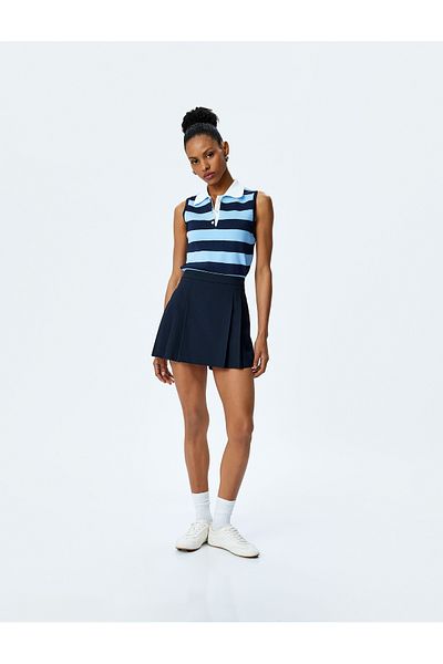 Koton Tricou polo fără mâneci cu dungi