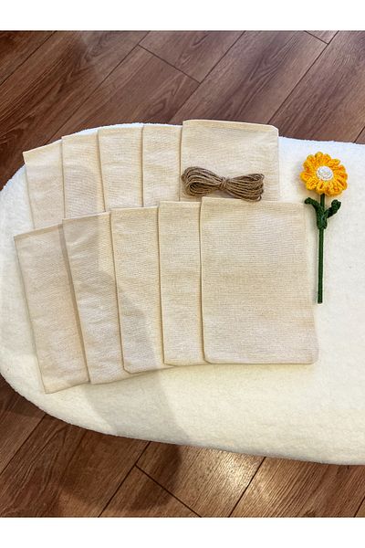 MEKİK BUTİK 50 Pieces 10X15 Raw Cloth Fabric Pouch |   Jewelry Pouch |   Lavender Pouch