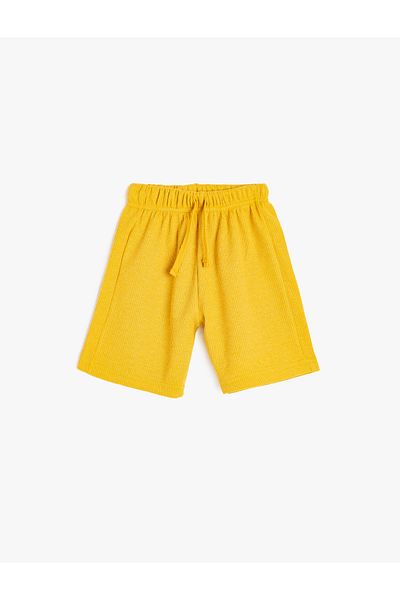Koton Textured Waist Tie Pocket Detailed Basic Shorts