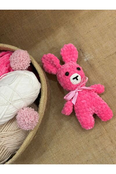 Handmade El Yapımı Pembe Peluş Tavşan