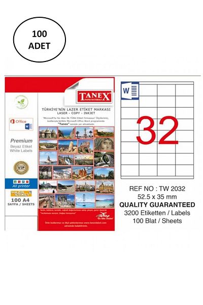 Toptan Bulurum تانكس Tw-2032 52.5x35mm طقم ليزر 100 Lü