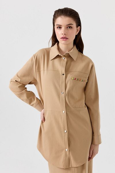 Nihan Large Pocket Detailed Sports Canvas Jacket Camel