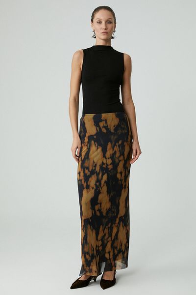GRIMELANGE Edona Women's Patterned Long Lined Patterned Skirt