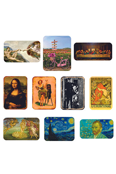 Vera Buzdolabı Magneti Dünyaca Ünlü Tablo 10'lu Set