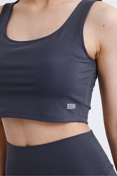 bodin Comfortlux Strappy Double Layer Lined Crop Top Bustier