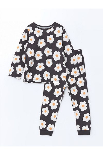 LC Waikiki Lcw Baby Crew Neck Floral Baby Girl Pajamas Set