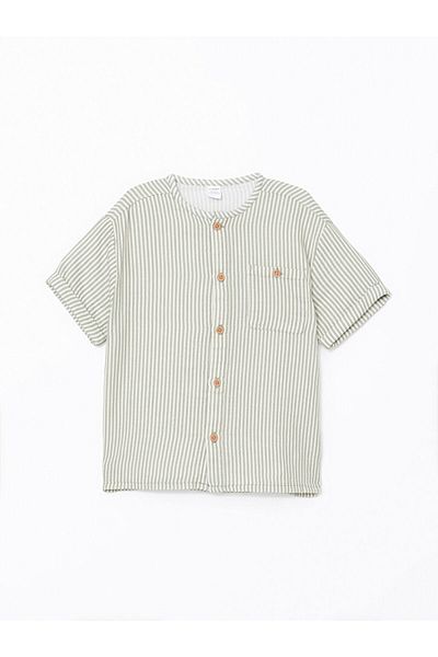 LC Waikiki New Season Judge Collar Striped Boy's Shirt and Pants 2-Piece - S57351Z1