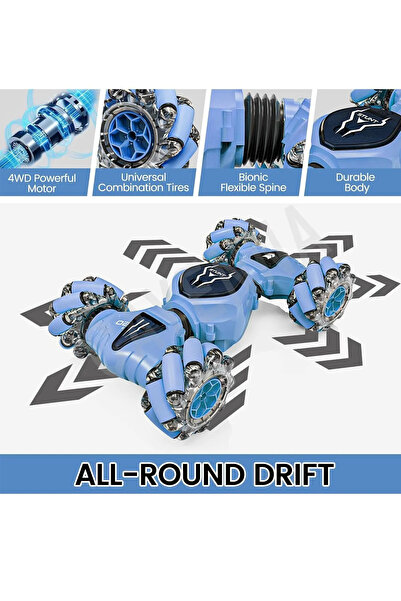 VARDEM OYUNCAK Şarjlı El Sensörlü Akrobat Araba - Bilekten Kontrollü Uzaktan Kumandalı Full Fonksiyon Araba