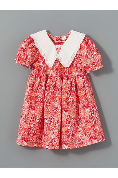 LC Waikiki Lcw Kids Floral Linen Blended Girls' Dress