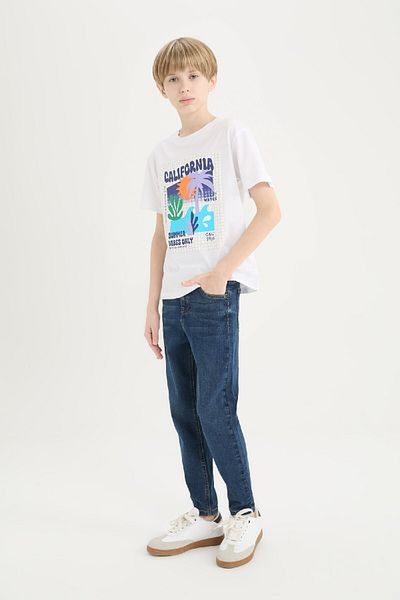 DeFacto Pantaloni de jeans uni de bază slim fit pentru bărbați