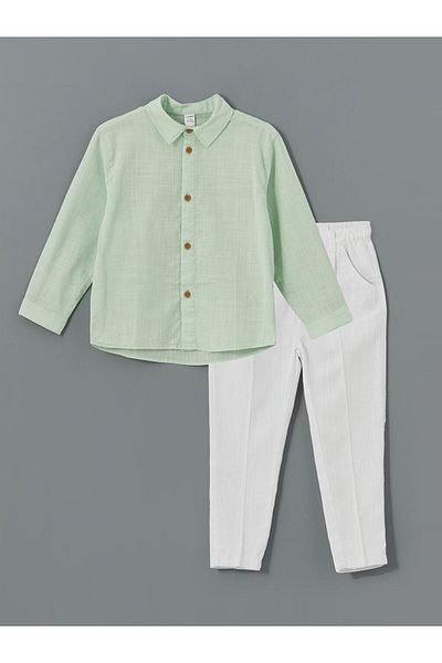 LC Waikiki Lcw Kids Basic Boy's Shirt and Pants 2Pcs