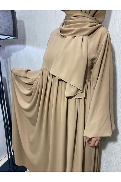 ARLİNKAR Iron-Free Silk Ferace with Shawl and Robe - Super Draped