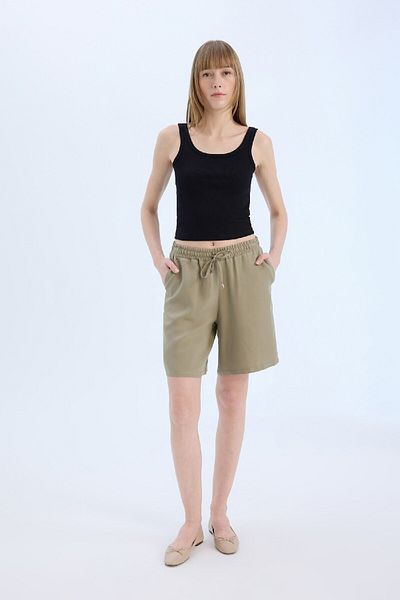 DeFacto Slim Fit Slim Fit Basic Plain Crew Neck Corded Camisole Athlete E5540ax25sm