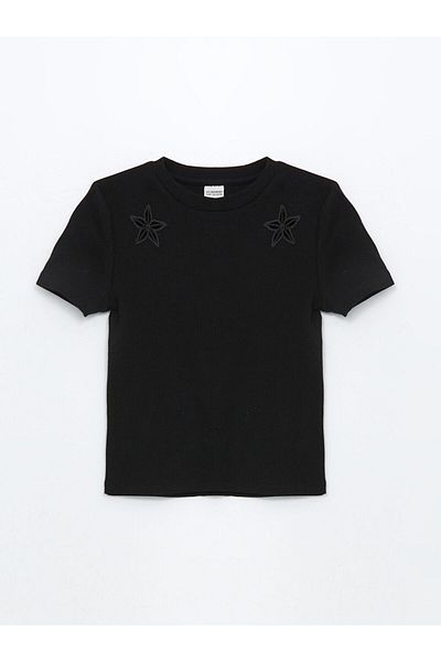 LC Waikiki Tricou Crop pentru fete cu gât crew de sezon nou - S5H654Z4