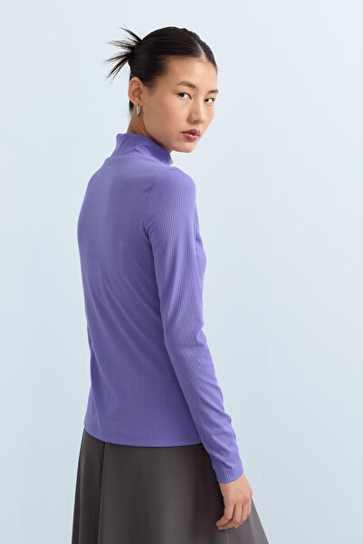 Nihan Yarım Balıkçı Bluz Menekşe