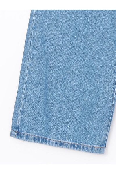 LC Waikiki Pantaloni de jeans pentru fete cu flori cu talie elastică reglabilă - S50471Z4