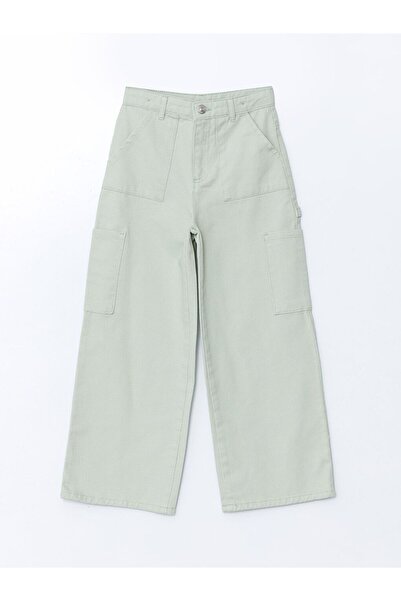 LC Waikiki Lcw Waist Adjustable Elastic Girl's Cargo Jean Pants Fast Fashion