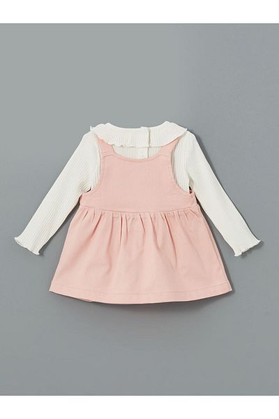 LC Waikiki Lcw Baby Crew Neck Baby Girl Blouse and Dress 2Pcs