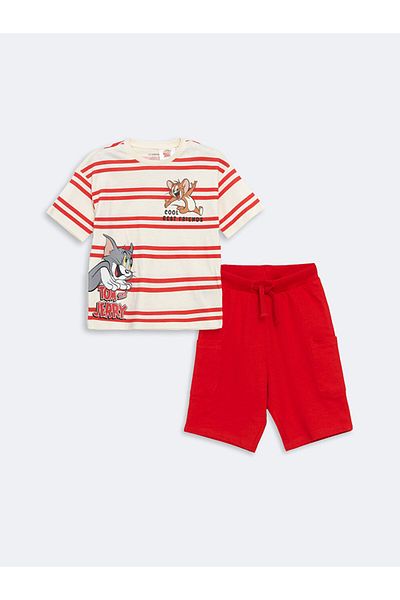 LC Waikiki Lcw Tom and Jerry Printed Boys' T-Shirt and Shorts 2-Piece