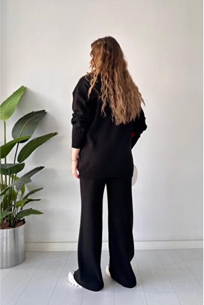 Colina Crew Deck Heart Pulover Pantaloni Tricoturi Partea Inferioară Sus Set