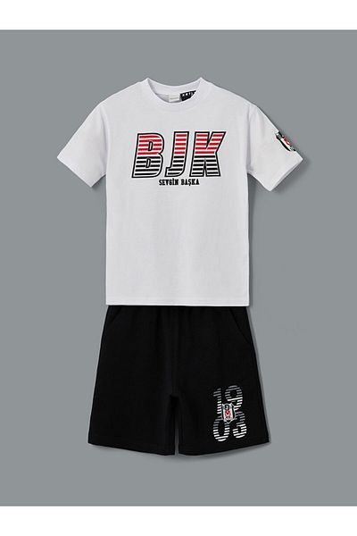 LC Waikiki Lcw Crew Neck Printed Boys' T-Shirt and Shorts