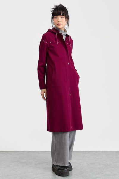 Nihan Rivet Detailed Gabardine Cap Plum