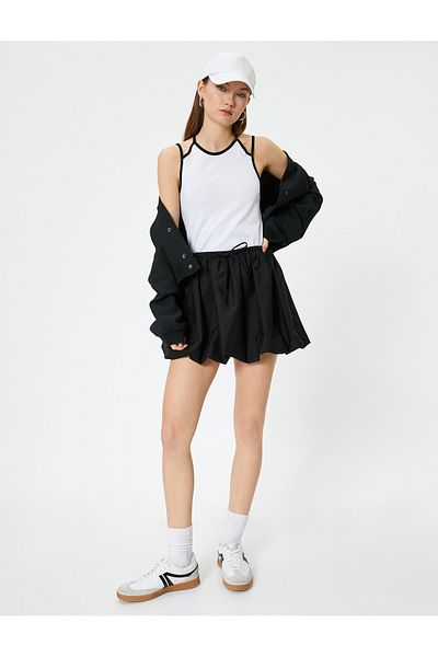 Koton Corn Halter Top with Straps and Color Contrast