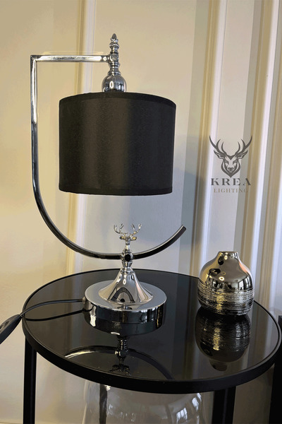 Genel Markalar Krom Metal Gövdeli Geyik Detaylı Özel Tasarım El Yapımı Lüks A...