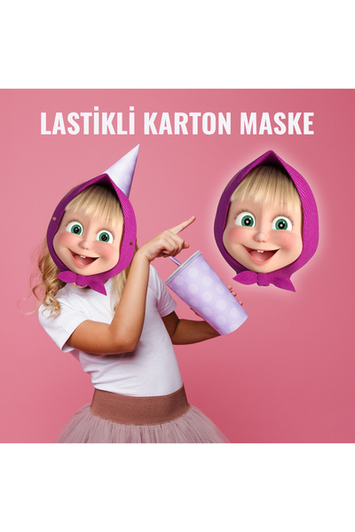 heryerehediye Çocuklar İçin Maşa Karton Yüz Maskesi (10 Adet)