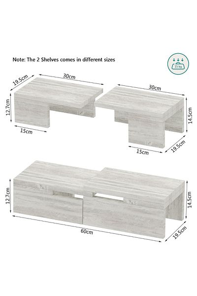 Mahmayi Wooden Storage Rack Kitchen Shelf Organiser, Spice Racks-Cascina Pine