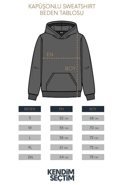 Kendim Seçtim Skull Metal Skull Rock Unisex Hooded Sweatshirt