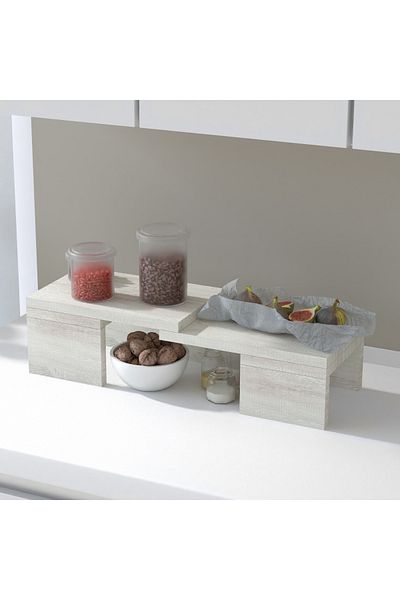 Mahmayi Wooden Storage Rack Kitchen Shelf Organiser, Spice Racks-Cascina Pine