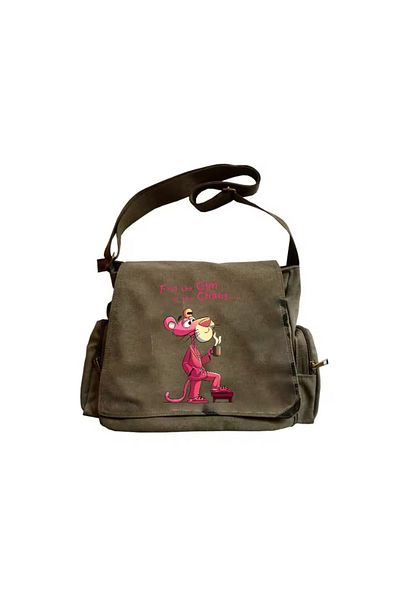 DEEFWEAR Τυπωμένη τσάντα Messenger/ Σχολική τσάντα/ Τσάντα υπολογιστή με ζώνη και τσέπες με φερμουάρ