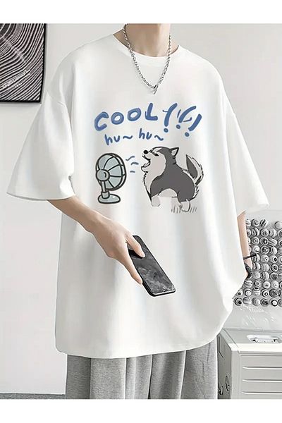Touz Moda Tricou unisex supradimensionat Cool Dog