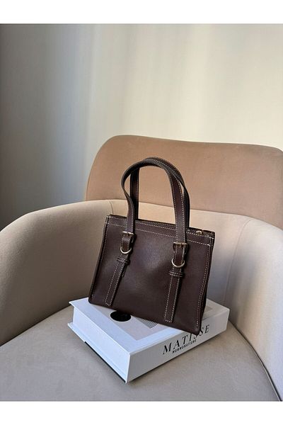 Moda Sekiz Geantă de mână și de umăr pentru femei Bitter Brown, cu închidere cu fermoar