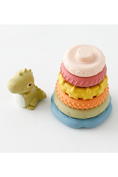 Fab N Funky لعبة جينجا الناعمة على شكل فطر وديناصور ونجوم، تعزز حل المشكلات، للأطفال من سن 6 أشهر فما فوق، متعددة الألوان