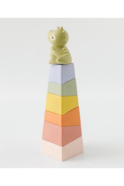 Fab N Funky Straw Material Square Column Jenga Set, Eco-Friendly Material, Compact Portable Fun,6 Months+